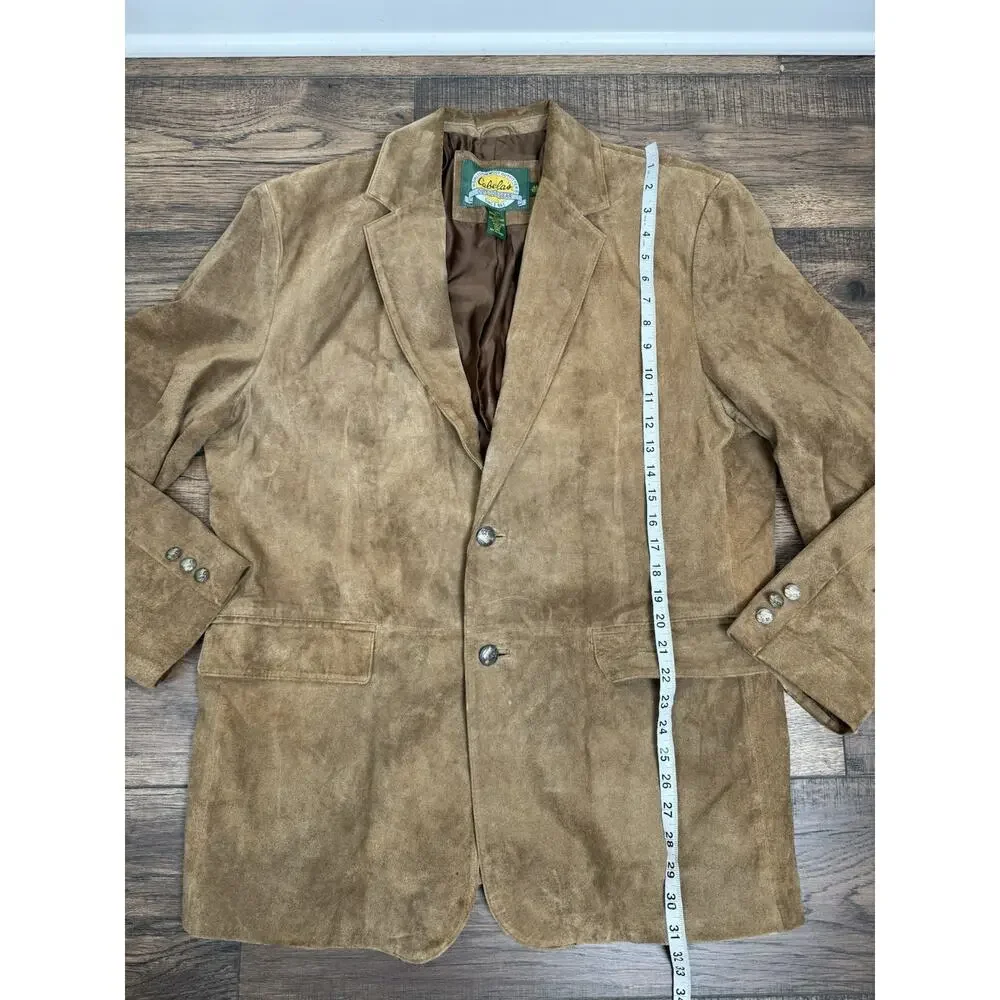 Cabelas Mens Suede Leather Blazer Jacket Size 44 Reg Brown Outdoor Gear Buffalo